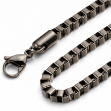 Load image into Gallery viewer, 18 Inch Gunmetal Plated Stainless Steel Box Chain