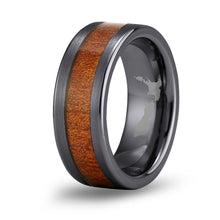 Load image into Gallery viewer, Ancient Kauri Classic Tungsten Ring - Gunmetal Brushed - Komo Kauri - Woodsman Jewelry
