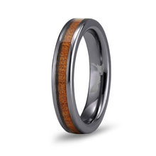 Load image into Gallery viewer, Ancient Kauri Thin Tungsten Ring - Gunmetal - Komo Kauri - Woodsman Jewelry