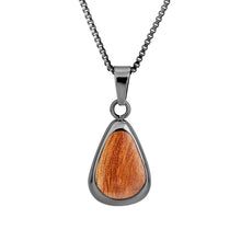 Load image into Gallery viewer, Gum Burl Drop Necklace - Gunmetal - Tyalla - Woodsman Jewelry