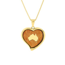 Load image into Gallery viewer, Gum Burl Heart Necklace - Yellow Gold - Tyalla - Woodsman Jewelry