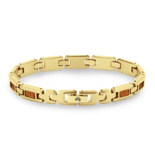 Load image into Gallery viewer, Gum Burl Ladies Link Bracelet - Yellow Gold - Tyalla - Woodsman Jewelry