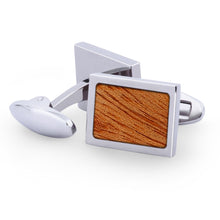 Load image into Gallery viewer, Gum Burl Rectangular Cufflinks - Tyalla - Woodsman Jewelry
