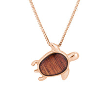 Load image into Gallery viewer, Hawaiian Koa Wood Honu Necklace - Rose Gold - Komo Koa - Woodsman Jewelry
