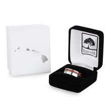 Load image into Gallery viewer, Hawaiian Koa Wood Offset Titanium Ring - Komo Koa - Woodsman Jewelry