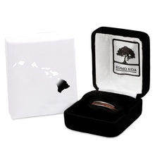 Load image into Gallery viewer, Hawaiian Koa Wood Thin Tungsten Ring - Gunmetal Brushed - Komo Koa - Woodsman Jewelry