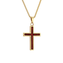 Load image into Gallery viewer, Jarrah Cross Necklace - Yellow Gold - Tyalla - Woodsman Jewelry