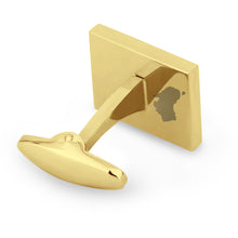 Load image into Gallery viewer, Jarrah Wood Rectangular Cufflinks - Yellow Gold - Tyalla - Woodsman Jewelry