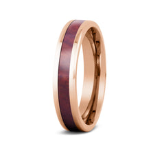 Load image into Gallery viewer, Redwood Thin Tungsten Ring - Rose Gold - Sequoia - Woodsman Jewelry
