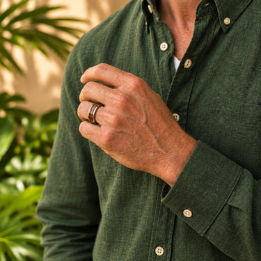 Hawaiian Koa Wood Titanium Ring - Cove