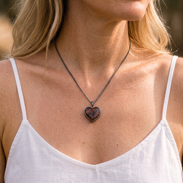 Redwood Heart Necklace - Gunmetal