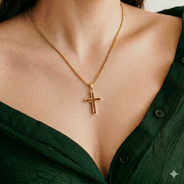 Redwood Cross Necklace - Yellow Gold
