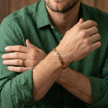 Redwood Men's Link Bracelet - Rose Gold