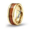 Ancient Kauri Classic Tungsten Ring - Yellow Gold - Komo Kauri - Woodsman Jewelry