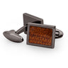 Ancient Kauri Rectangular Cufflinks - Gunmetal - Komo Kauri - Woodsman Jewelry