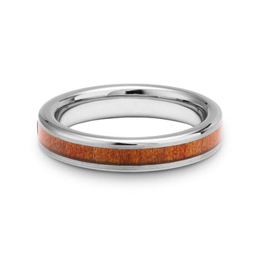 Ancient Kauri Thin Tungsten Ring - Brushed - Komo Kauri - Woodsman Jewelry