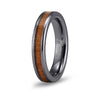 Ancient Kauri Thin Tungsten Ring - Gunmetal - Komo Kauri - Woodsman Jewelry