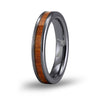 Ancient Kauri Thin Tungsten Ring - Gunmetal Brushed - Komo Kauri - Woodsman Jewelry
