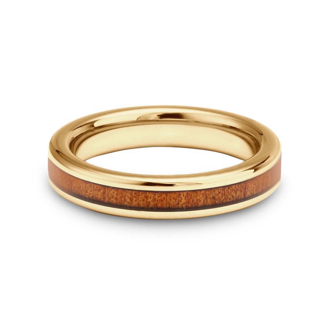 Kauri Wood Tungsten Gold Ring | Komo Kauri Jewellery – Woodsman