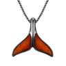 Ancient Kauri Whale Tail Necklace - Gunmetal - Komo Kauri - Woodsman Jewelry