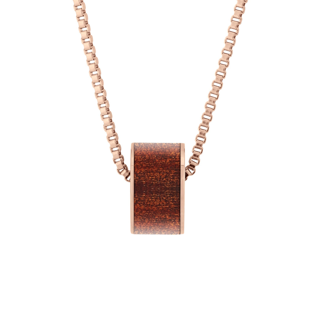 Ancient Kauri Wide Barrel - Rose Gold - Komo Kauri - Woodsman Jewelry