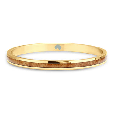 Gum Burl Bangle - Yellow Gold - Tyalla - Woodsman Jewelry
