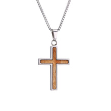 Load image into Gallery viewer, Gum Burl Cross Necklace - Tyalla - Woodsman Jewelry
