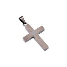 Load image into Gallery viewer, Gum Burl Cross Necklace - Gunmetal - Tyalla - Woodsman Jewelry
