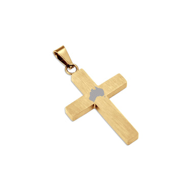 Gum Burl Cross Necklace - Yellow Gold - Tyalla - Woodsman Jewelry