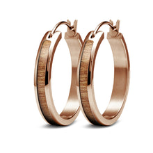 Load image into Gallery viewer, Gum Burl Hoop Earrings - Rose Gold - Tyalla - Woodsman Jewelry
