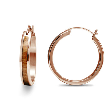 Gum Burl Hoop Earrings - Rose Gold - Tyalla - Woodsman Jewelry