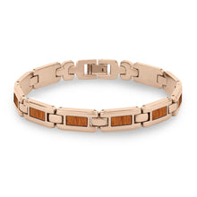 Load image into Gallery viewer, Gum Burl Ladies Link Bracelet - Rose Gold - Tyalla - Woodsman Jewelry
