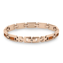 Load image into Gallery viewer, Gum Burl Ladies Link Bracelet - Rose Gold - Tyalla - Woodsman Jewelry
