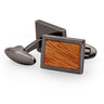 Gum Burl Rectangular Cufflinks - Gunmetal - Tyalla - Woodsman Jewelry