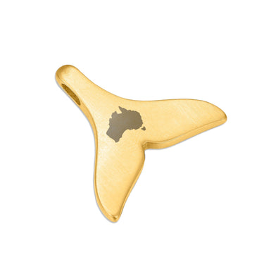 Gum Burl Whale Tail Necklace - Yellow Gold - Tyalla - Woodsman Jewelry