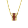 Hawaiian Koa Wood Classic Barrel - Yellow Gold - Komo Koa - Woodsman Jewelry