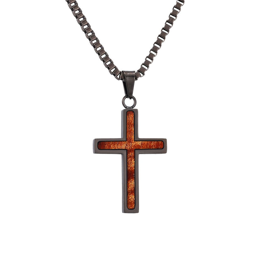 Koa wood cross necklace Clearance