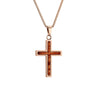Hawaiian Koa Wood Cross Necklace - Rose Gold - Komo Koa - Woodsman Jewelry