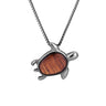 Hawaiian Koa Wood Honu Necklace - Gunmetal - Komo Koa - Woodsman Jewelry