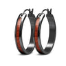 Hawaiian Koa Wood Hoop Earrings - Gunmetal - Komo Koa - Woodsman Jewelry
