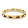 Hawaiian Koa Wood Ladies Link Bracelet - Yellow Gold - Komo Koa - Woodsman Jewelry