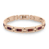 Hawaiian Koa Wood Men's Link Bracelet - Rose Gold - Komo Koa - Woodsman Jewelry