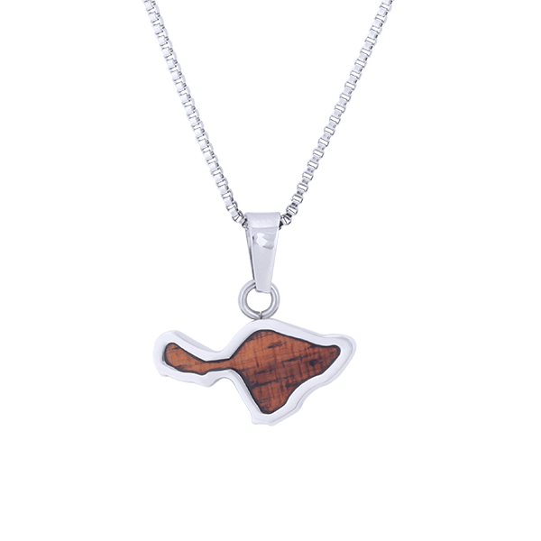 Hawaiian Koa Wood Necklace - Maui - Komo Koa - Woodsman Jewelry
