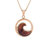 Hawaiian Koa Wood Wave Necklace - Rose Gold - Komo Koa - Woodsman Jewelry