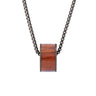 Hawaiian Koa Wood Wide Barrel - Gunmetal - Komo Koa - Woodsman Jewelry