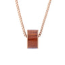 Hawaiian Koa Wood Wide Barrel - Rose Gold - Komo Koa - Woodsman Jewelry