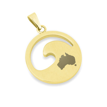 Jarrah Wave Necklace - Yellow Gold - Tyalla - Woodsman Jewelry