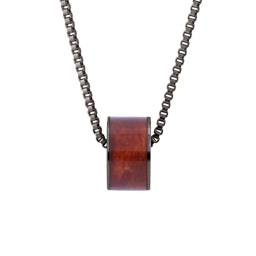 Redwood Barrel Wide - Gunmetal - Sequoia - Woodsman Jewelry