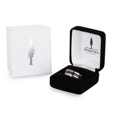 Redwood Classic Tungsten Ring - Gunmetal Brushed - Sequoia - Woodsman Jewelry