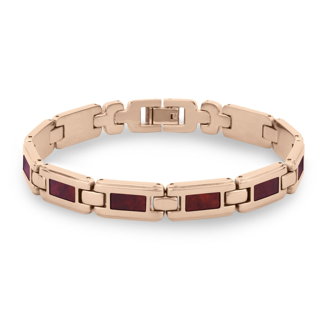 Redwood Men's Link Bracelet - Rose Gold - Sequoia - Woodsman Jewelry